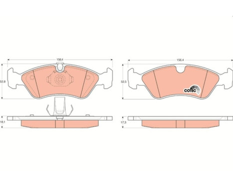 Brake Pad Set, disc brake COTEC GDB1300 TRW, Image 2