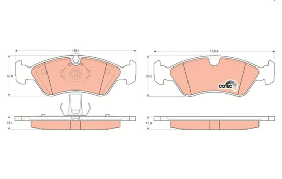 Brake Pad Set, disc brake COTEC GDB1300 TRW, Image 2