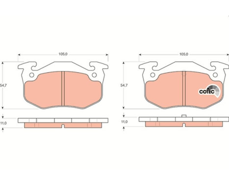 Brake Pad Set, disc brake COTEC GDB1305 TRW, Image 2