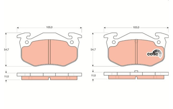 Brake Pad Set, disc brake COTEC GDB1305 TRW, Image 2