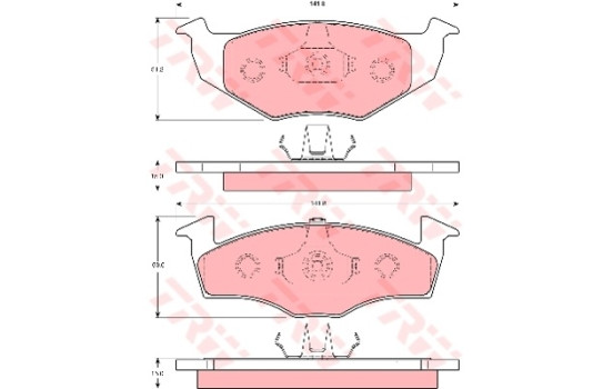 Brake Pad Set, disc brake COTEC GDB1306 TRW