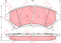 Brake Pad Set, disc brake COTEC GDB1308 TRW