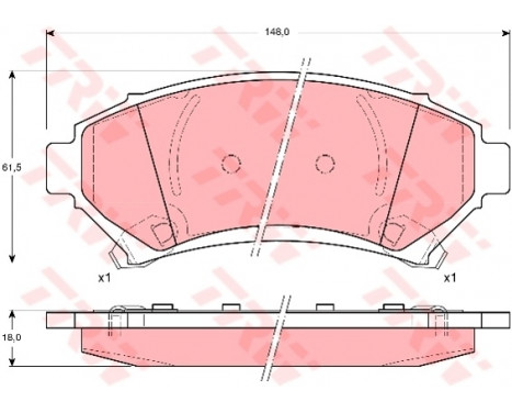 Brake Pad Set, disc brake COTEC GDB1308 TRW