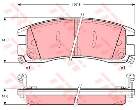 Brake Pad Set, disc brake COTEC GDB1309 TRW
