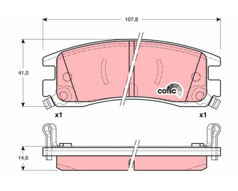 Brake Pad Set, disc brake COTEC GDB1309 TRW, Image 2