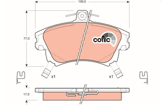 Brake Pad Set, disc brake COTEC GDB1313 TRW, Image 2
