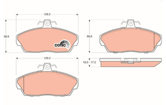 Brake Pad Set, disc brake COTEC GDB1319 TRW, Image 2