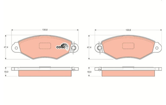 Brake Pad Set, disc brake COTEC GDB1321 TRW, Image 2