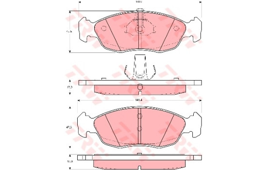 Brake Pad Set, disc brake COTEC GDB1322 TRW