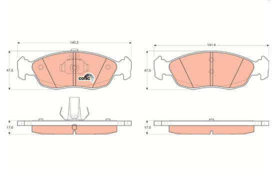 Brake Pad Set, disc brake COTEC GDB1322 TRW, Image 2