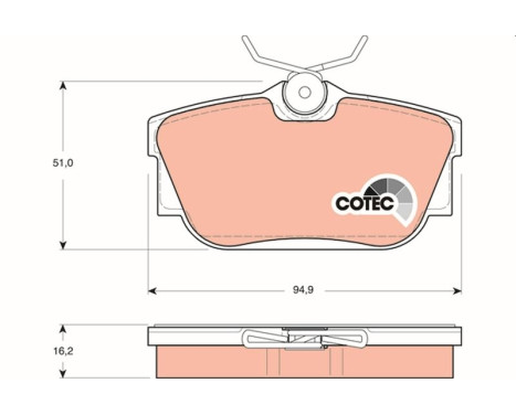 Brake Pad Set, disc brake COTEC GDB1325 TRW, Image 2