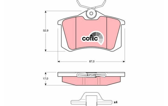 Brake Pad Set, disc brake COTEC GDB1328 TRW, Image 2