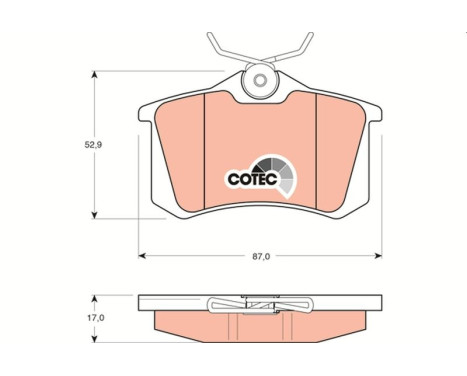 Brake Pad Set, disc brake COTEC GDB1330 TRW, Image 8