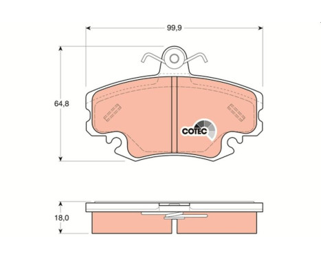 Brake Pad Set, disc brake COTEC GDB1332 TRW, Image 2