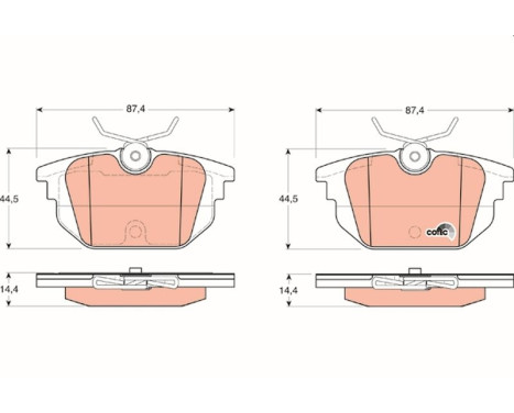 Brake Pad Set, disc brake COTEC GDB1333 TRW, Image 2