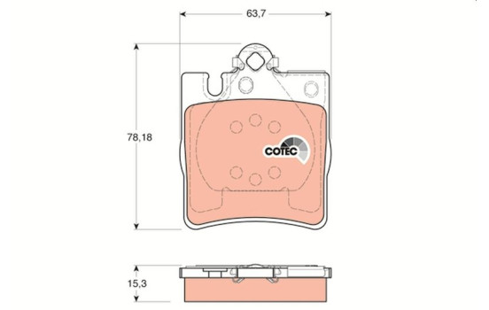 Brake Pad Set, disc brake COTEC GDB1334 TRW, Image 2