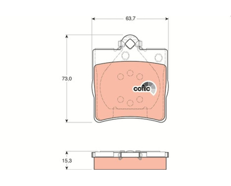 Brake Pad Set, disc brake COTEC GDB1335 TRW, Image 2