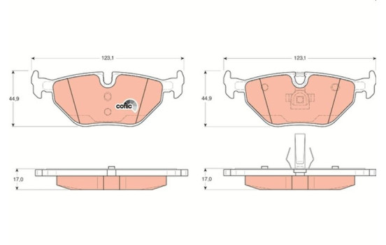 Brake Pad Set, disc brake COTEC GDB1344 TRW, Image 2