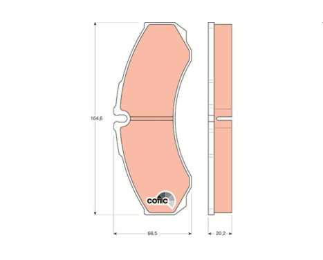 Brake Pad Set, disc brake COTEC GDB1345 TRW, Image 2