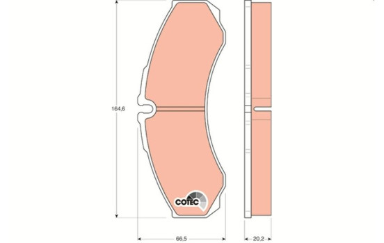 Brake Pad Set, disc brake COTEC GDB1345 TRW, Image 2