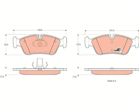 Brake Pad Set, disc brake COTEC GDB1348 TRW, Image 2