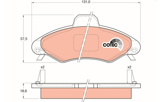 Brake Pad Set, disc brake COTEC GDB1349 TRW, Image 2