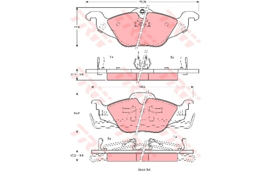 Brake Pad Set, disc brake COTEC GDB1351 TRW