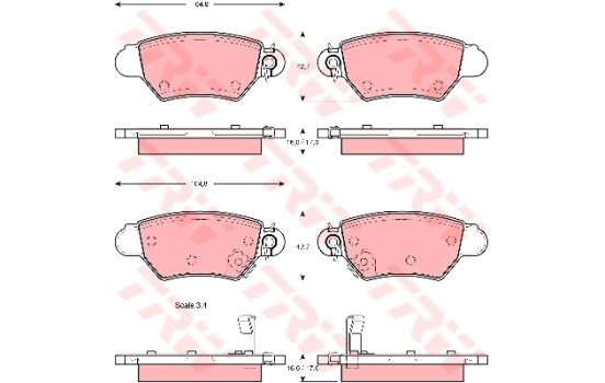 Brake Pad Set, disc brake COTEC GDB1352 TRW