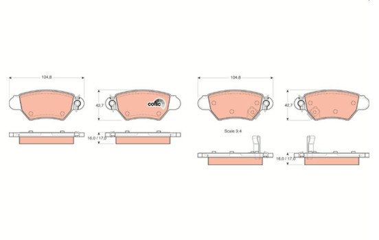 Brake Pad Set, disc brake COTEC GDB1352 TRW, Image 2
