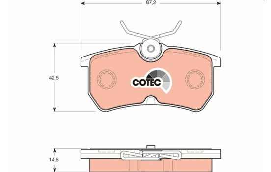 Brake Pad Set, disc brake COTEC GDB1354 TRW, Image 2