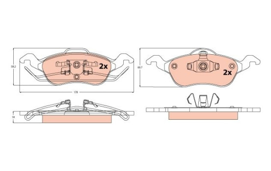 Brake Pad Set, disc brake COTEC GDB1358 TRW, Image 3