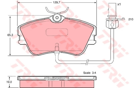 Brake Pad Set, disc brake COTEC GDB1367 TRW