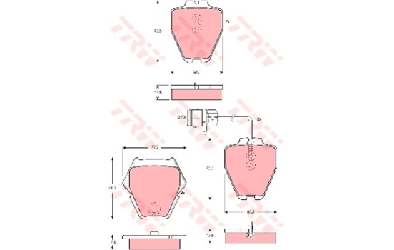 Brake Pad Set, disc brake COTEC GDB1371 TRW
