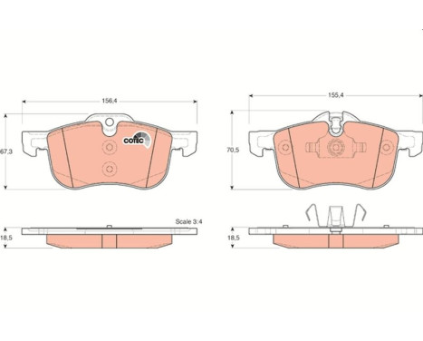 Brake Pad Set, disc brake COTEC GDB1374 TRW, Image 2