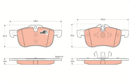 Brake Pad Set, disc brake COTEC GDB1374 TRW, Image 2