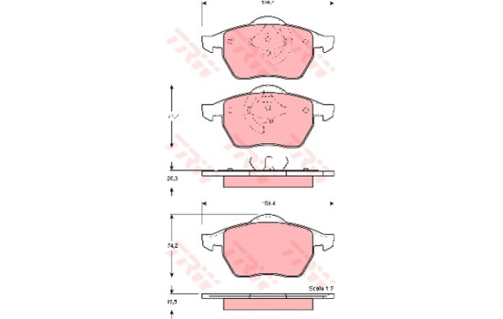 Brake Pad Set, disc brake COTEC GDB1376 TRW