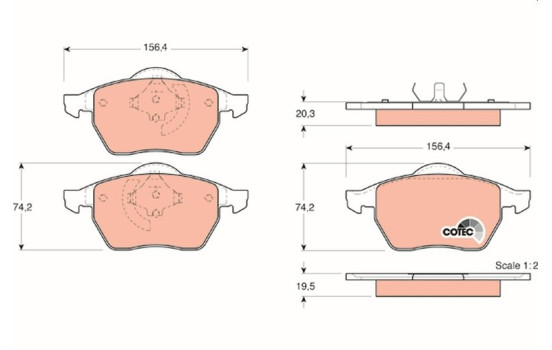Brake Pad Set, disc brake COTEC GDB1376 TRW, Image 2