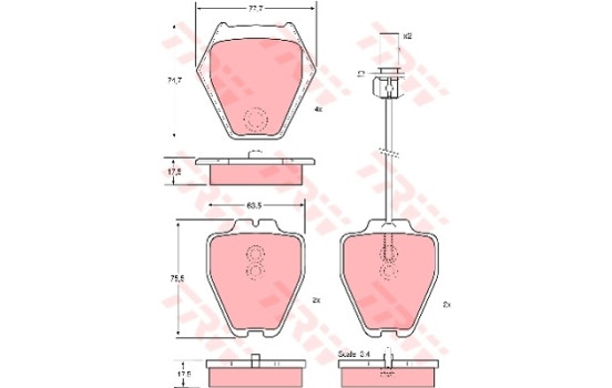 Brake Pad Set, disc brake COTEC GDB1381 TRW