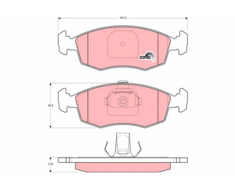 Brake Pad Set, disc brake COTEC GDB1383 TRW, Image 2