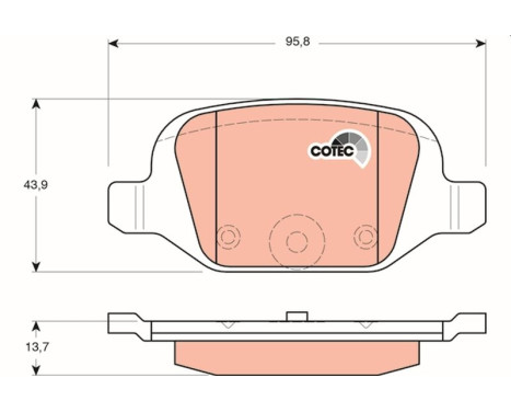 Brake Pad Set, disc brake COTEC GDB1384 TRW, Image 2