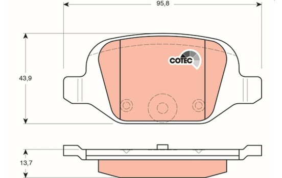 Brake Pad Set, disc brake COTEC GDB1384 TRW, Image 2