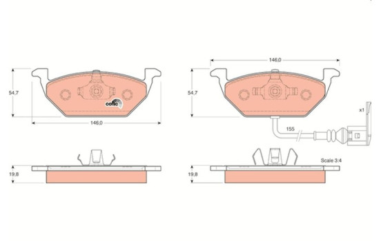 Brake Pad Set, disc brake COTEC GDB1386 TRW, Image 5