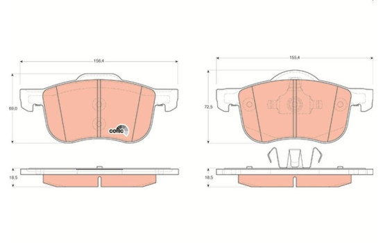 Brake Pad Set, disc brake COTEC GDB1388 TRW, Image 2