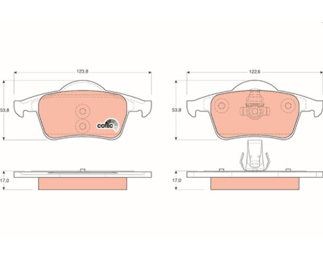 Brake Pad Set, disc brake COTEC GDB1389 TRW, Image 2