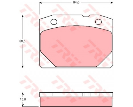 Brake Pad Set, disc brake COTEC GDB140 TRW