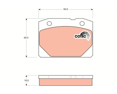 Brake Pad Set, disc brake COTEC GDB140 TRW, Image 2