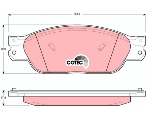 Brake Pad Set, disc brake COTEC GDB1401 TRW, Image 2