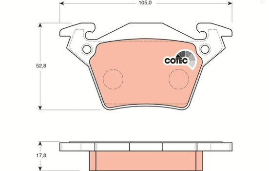 Brake Pad Set, disc brake COTEC GDB1408 TRW, Image 2