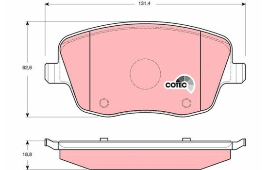 Brake Pad Set, disc brake COTEC GDB1414 TRW, Image 2