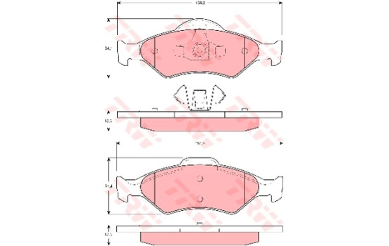 Brake Pad Set, disc brake COTEC GDB1418 TRW